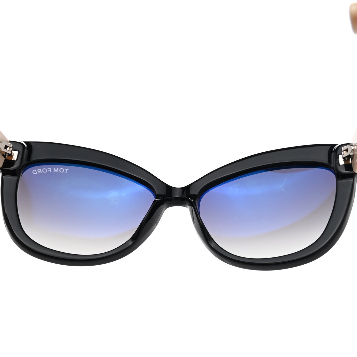Acetate Alistair Cat Eye Sunglasses TF524 Black Beige