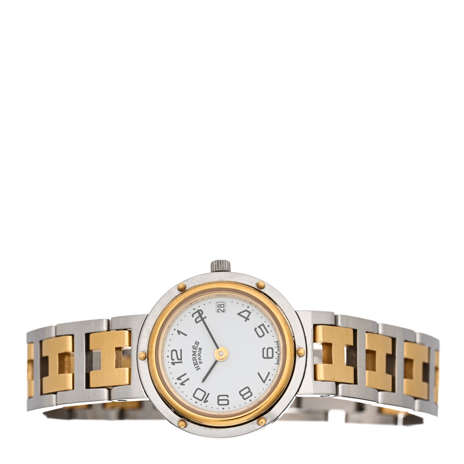 Hermes Stainless Steel 24mm Clipper Quartz Watch Gold 2 of 4