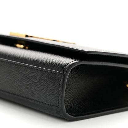 Saint Laurent Grain De Poudre Small Monogram Kate Satchel Black 10 of 11
