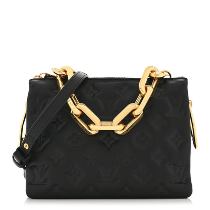 Louis Vuitton Lambskin Embossed Monogram Coussin BB Black 1 of 11