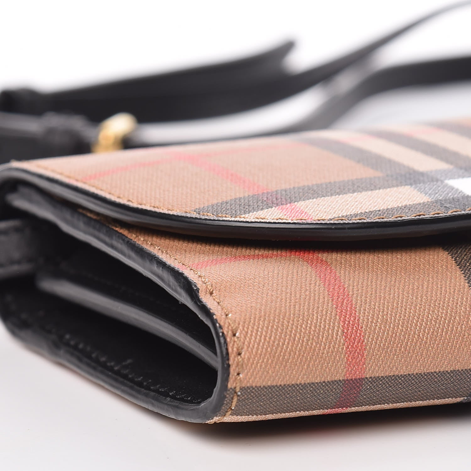 Burberry Vintage Check Henley Wallet On Chain Black 7 of 11