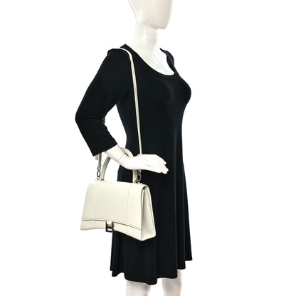 Balenciaga Grained Calfskin Medium Hourglass Top Handle Bag White 2 of 10