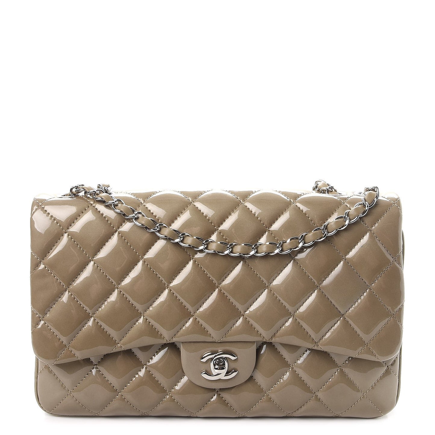 Patent Quilted 3 Jumbo Flap Light Brown