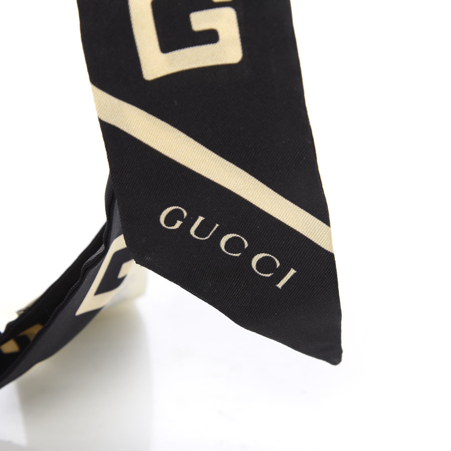 Gucci Silk Square G Neck Bow Scarf Black 2 of 4