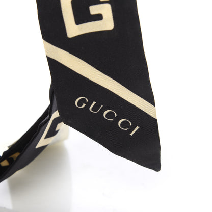 Gucci Silk Square G Neck Bow Scarf Black 2 of 4
