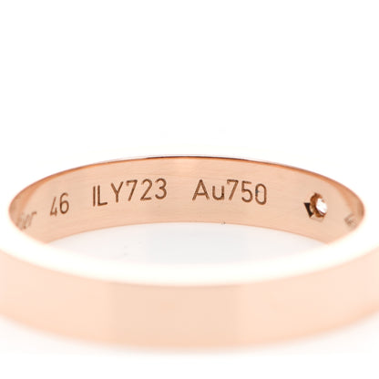 Cartier 18K Pink Gold Diamond 3mm C De Cartier Wedding Band Ring 46 3.75 5 of 7