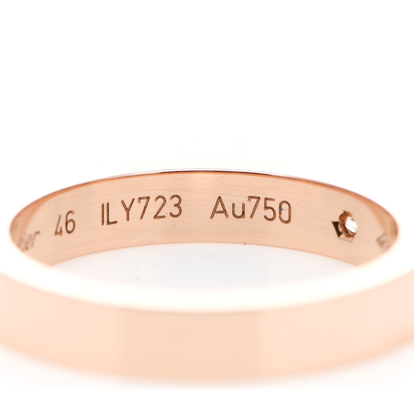 18K Pink Gold Diamond 3mm C De Cartier Wedding Band Ring 46 3.75