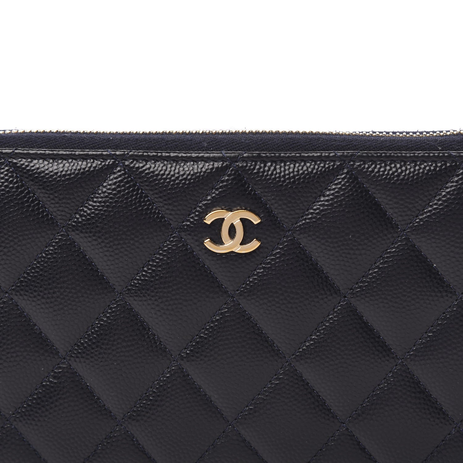 Chanel Caviar Quilted Large Gusset Zip Around Wallet Navy 10 of 11