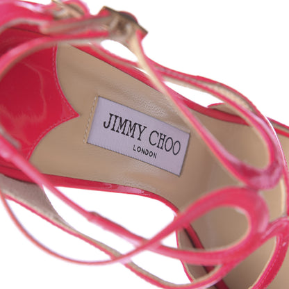 Jimmy Choo Patent Calfskin Lance Sandals 39 Fuchsia 7 of 10