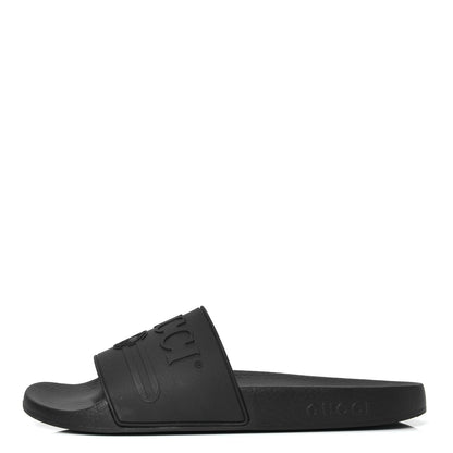 Gucci Rubber Womens Logo Slide Sandals 41 Black 1 of 4