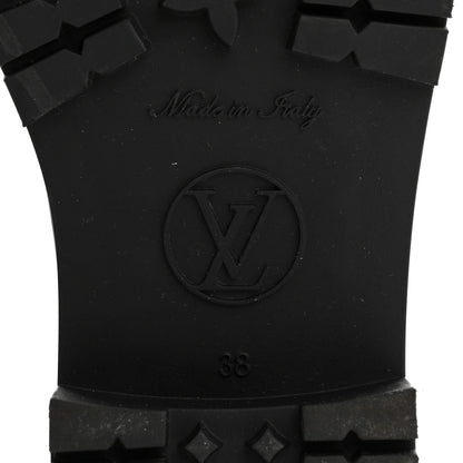 Louis Vuitton Rubber Embossed Monogram Drops Flat Half Boots 38 Black 7 of 9