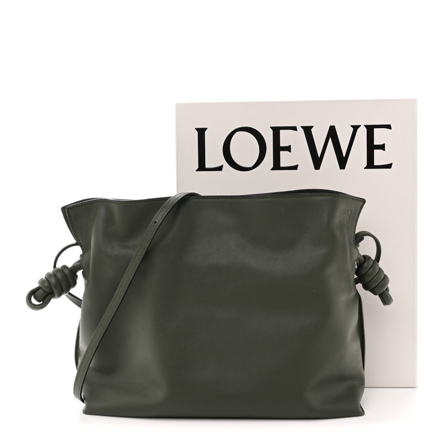 Loewe Calfskin Flamenco Knot Clutch Vintage Khaki 29 of 29