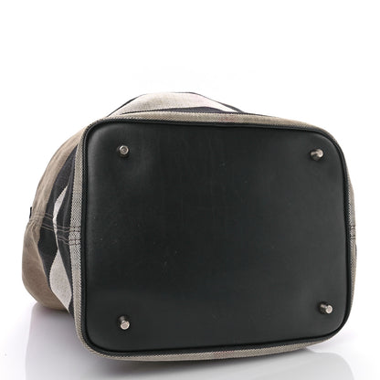 Burberry Canvas Mega Check Medium Ashby Hobo Black 5 of 13