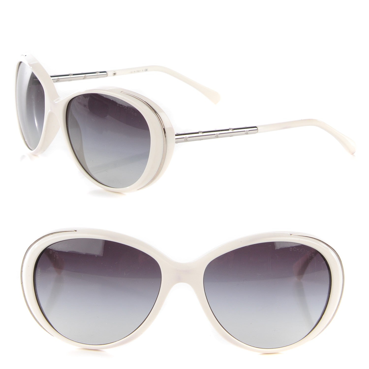 Chanel CC Sunglasses 6037 White 1 of 8