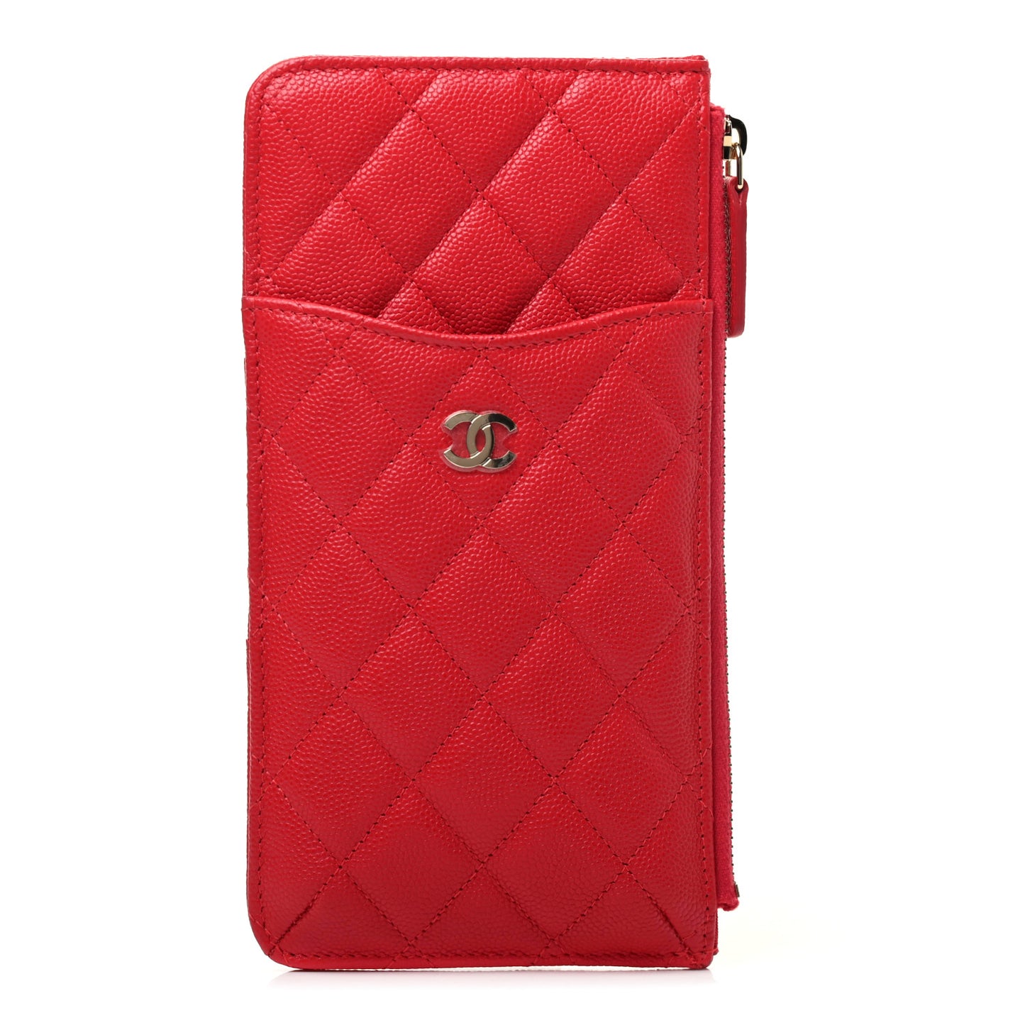 Caviar Quilted Classic iPhone Pouch Red