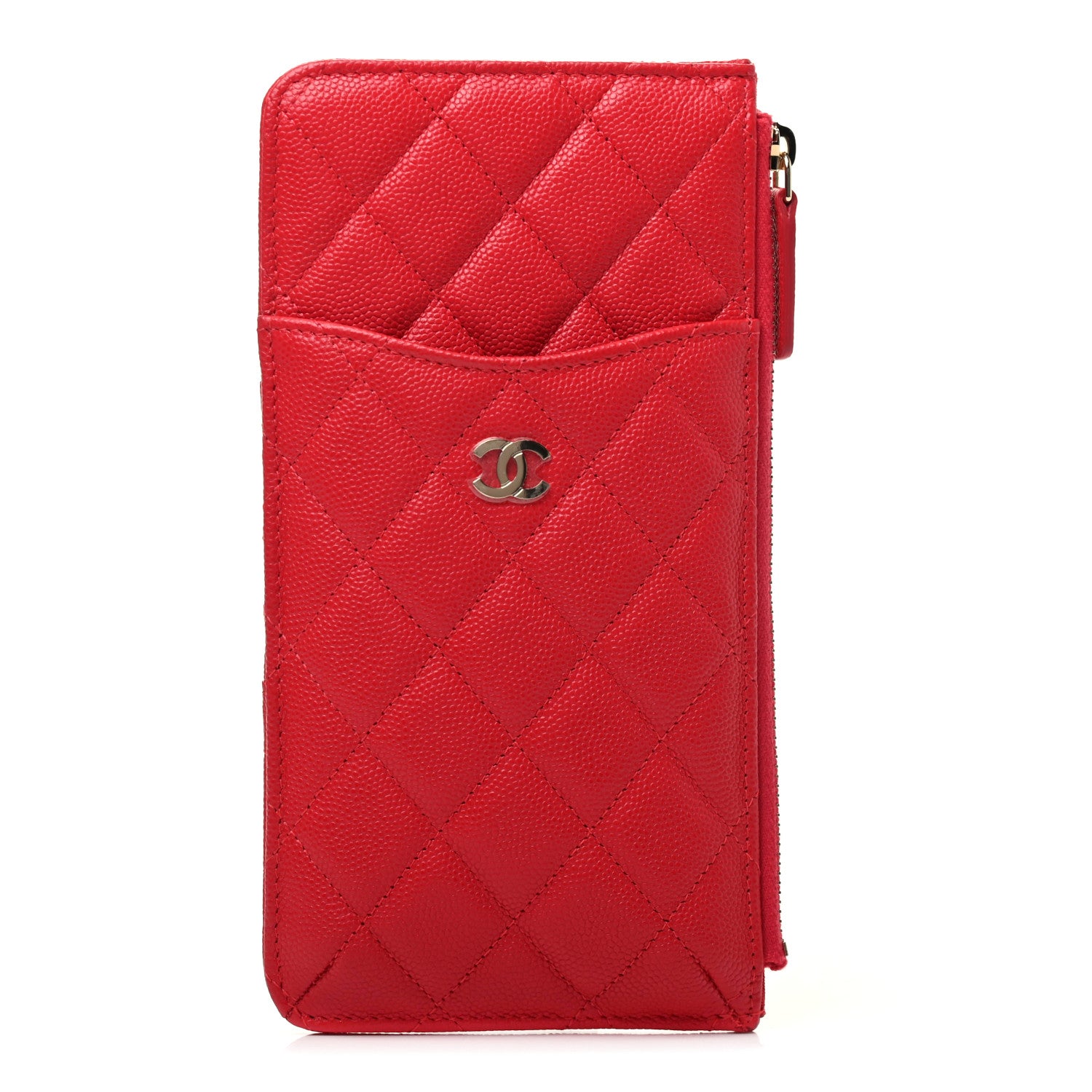 Chanel Caviar Quilted Classic iPhone Pouch Red 1 of 8