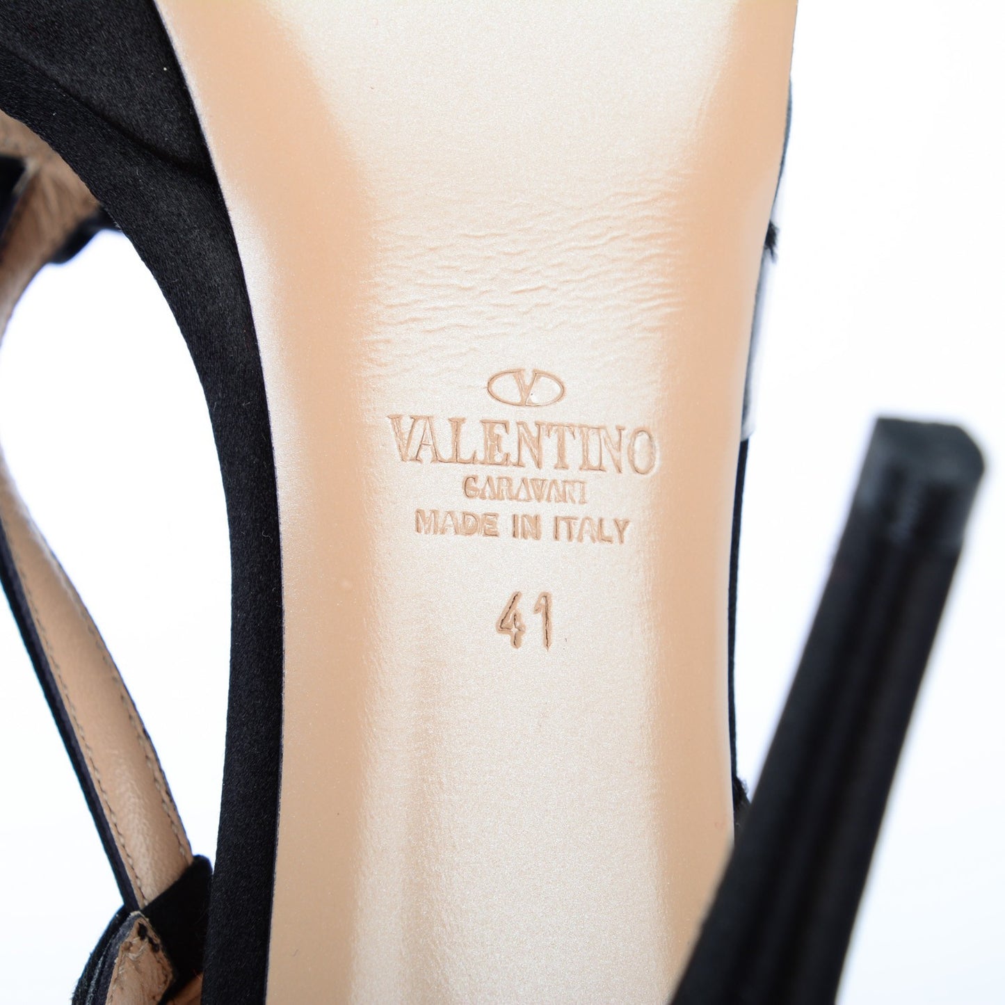 Satin PVC Bow Slingback Sandals 41 Black