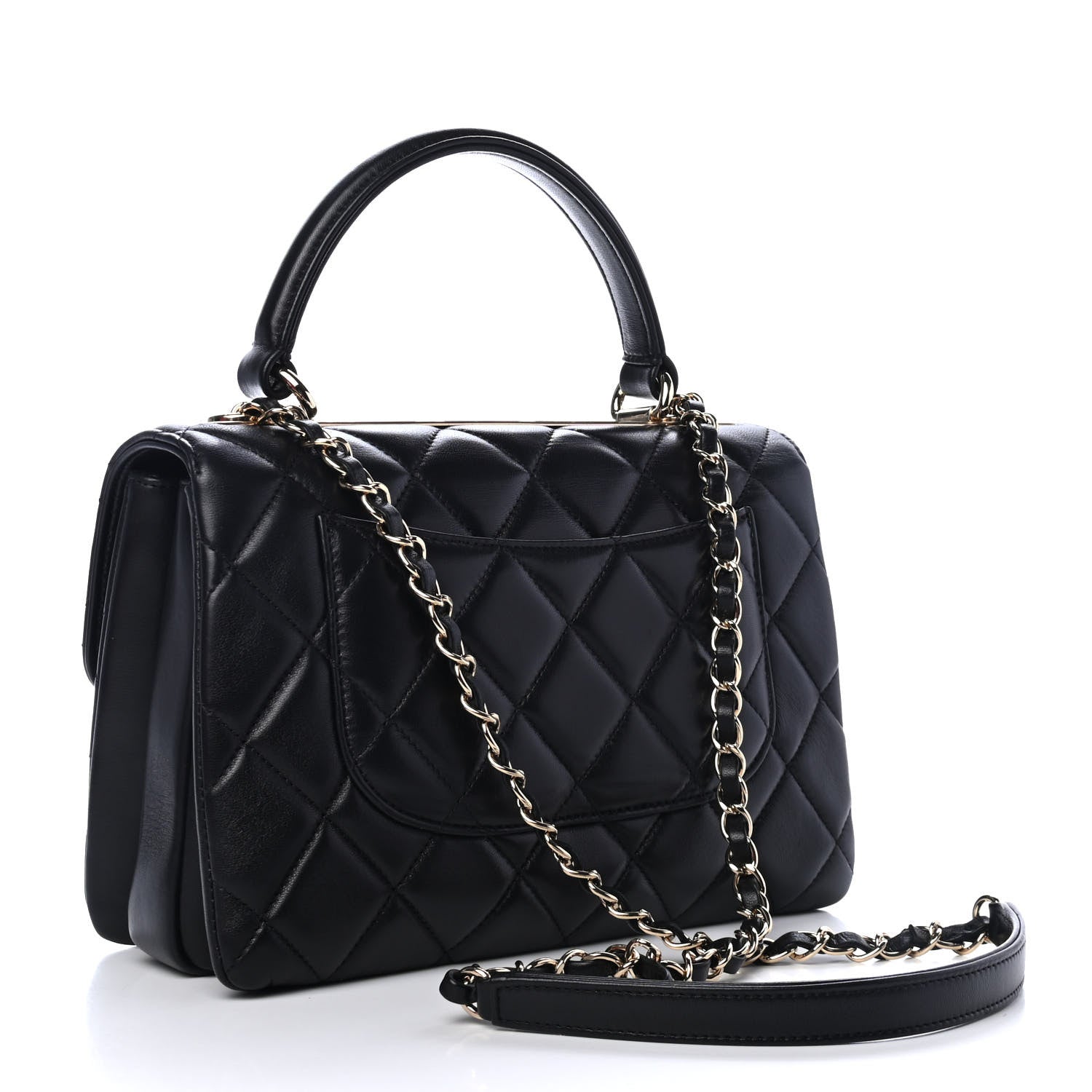 Chanel Lambskin Quilted Small Trendy CC Dual Handle Flap Bag Black 2 of 4