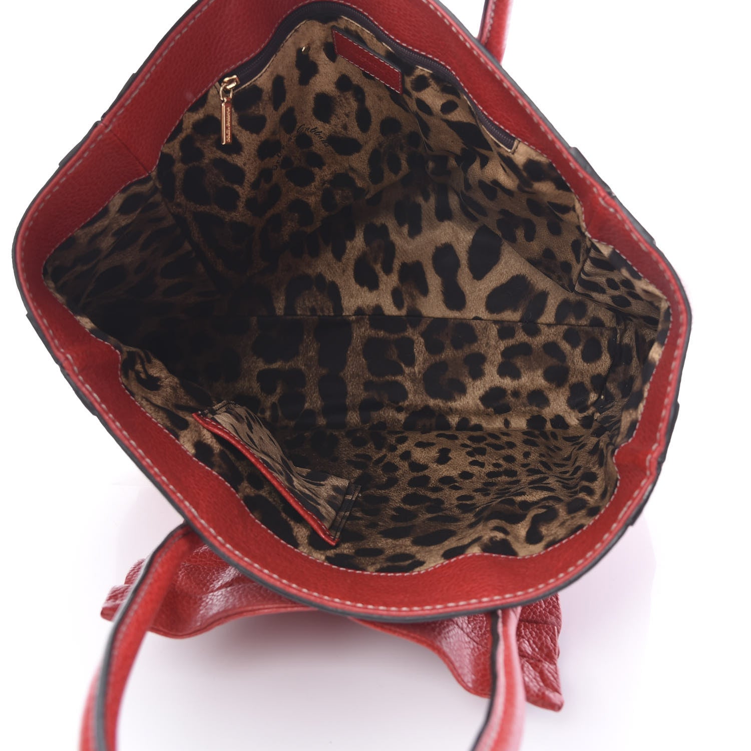 Dolce & Gabbana Grained Calfskin Tote Red 5 of 10