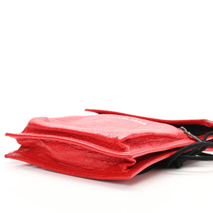 Balenciaga Agneau Arena Small Explorer Crossbody Pouch Red 10 of 12