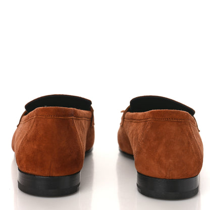 Hermes Suede Goatskin Womens Royal Loafers 39 Gold 5 of 9