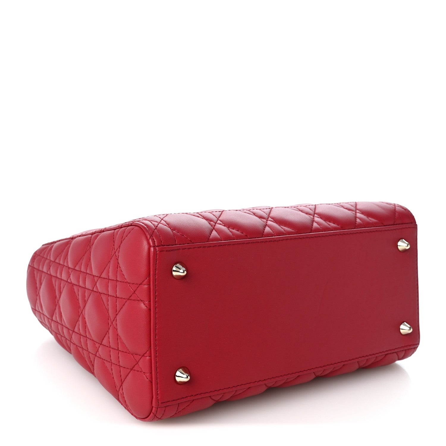 Christian Dior Lambskin Cannage Medium Lady Dior Red 4 of 10
