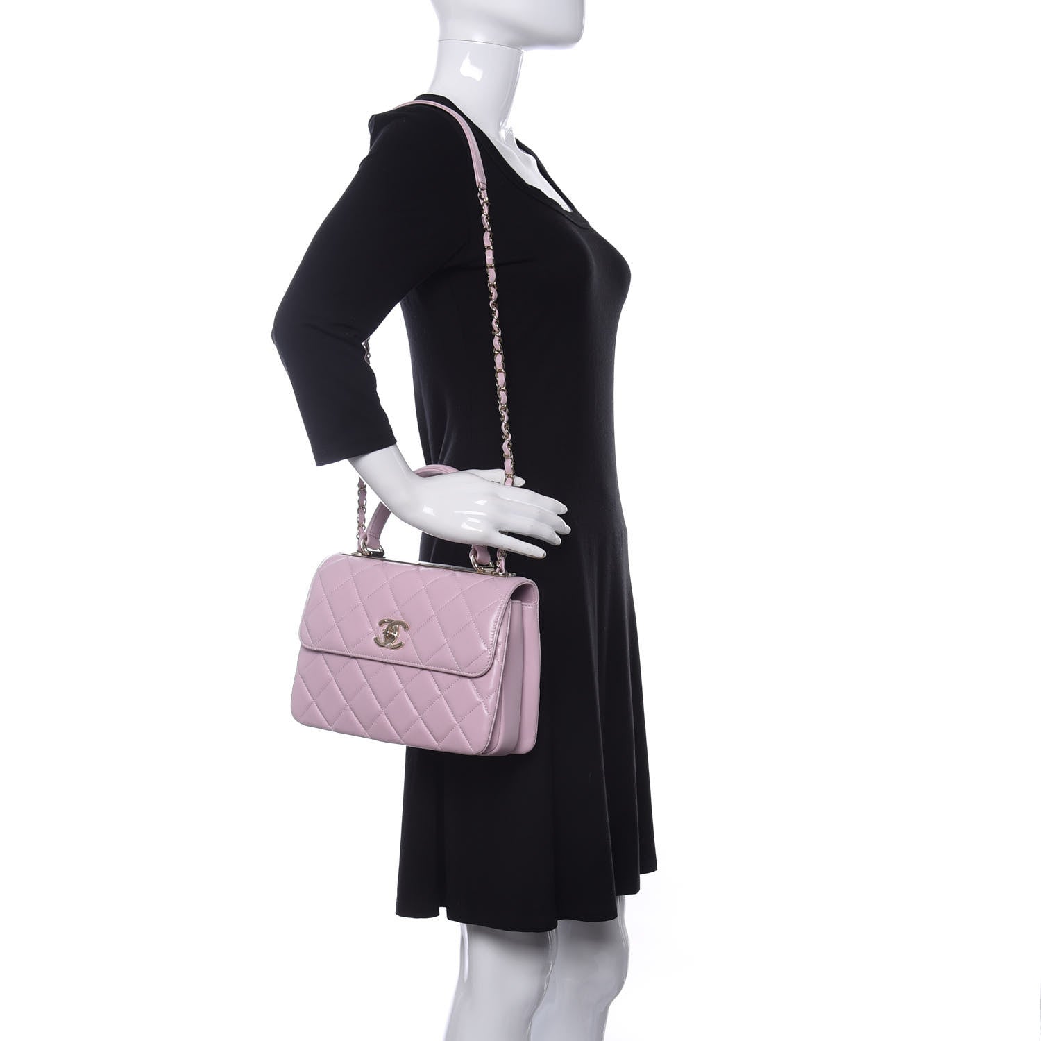 Chanel Lambskin Quilted Small Trendy CC Flap Dual Handle Bag Light Pink 2 of 11