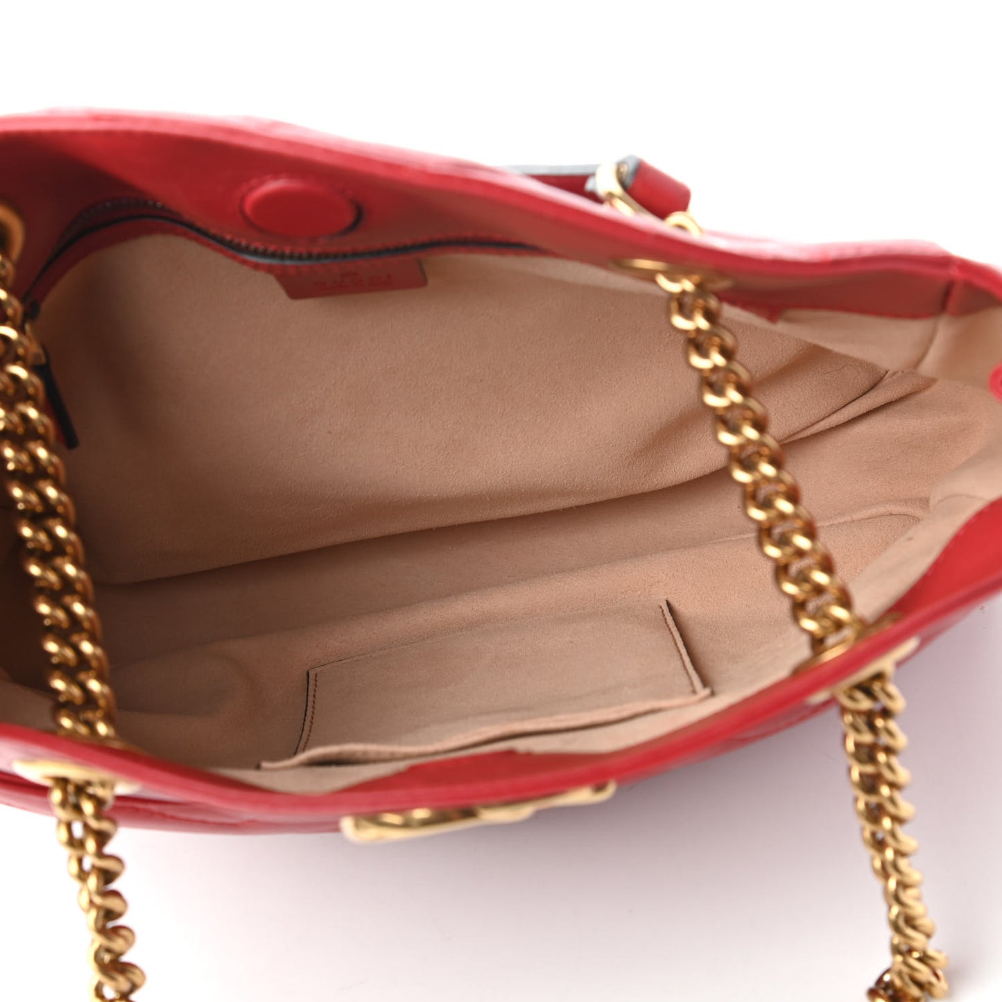 Calfskin Matelasse Medium GG Marmont Open Top Shoulder Bag Hibiscus Red