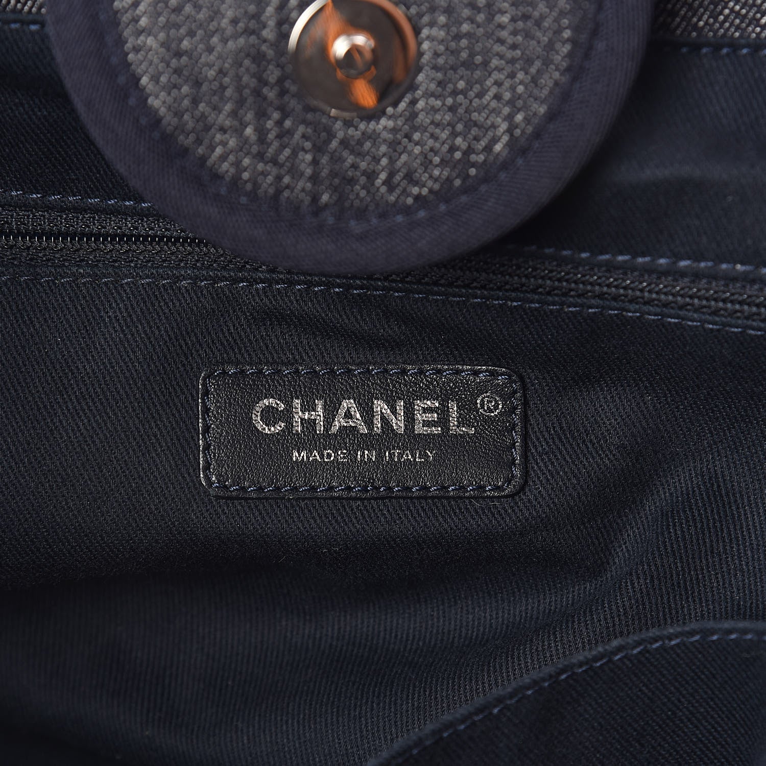 Chanel Denim Large Deauville Tote Dark Blue 6 of 10