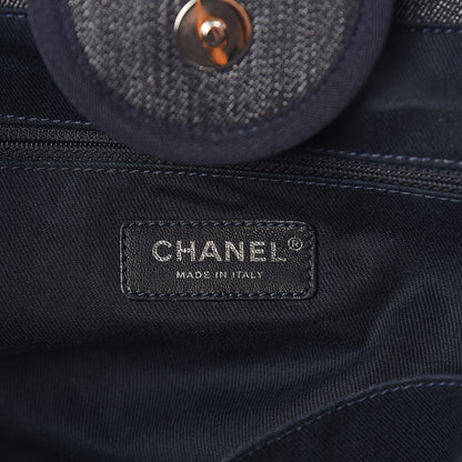 Chanel Denim Large Deauville Tote Dark Blue 6 of 10