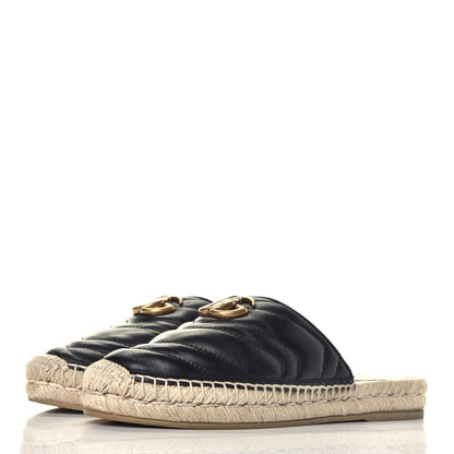 Gucci Nappa Matelasse GG Marmont Espadrille Slippers 36.5 Black 3 of 9