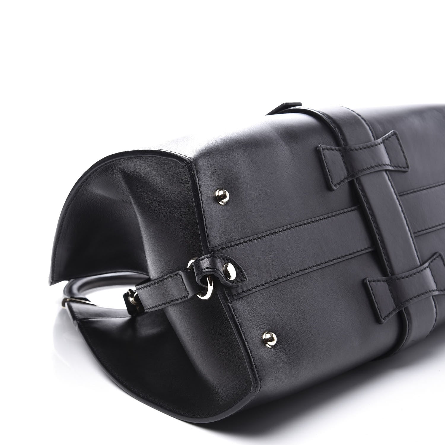 Gucci Calfskin Medium Stirrup Top Handle Bag Black 7 of 9