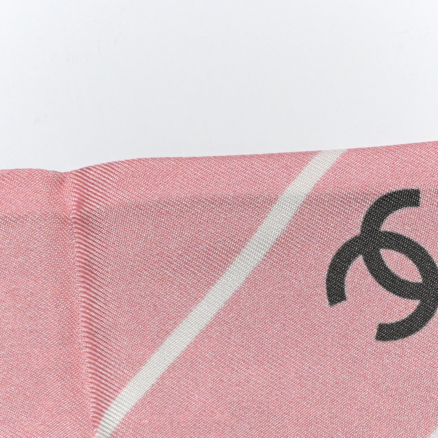 Silk Twill Slim Bandeau Scarf Pink Grey Light Pink