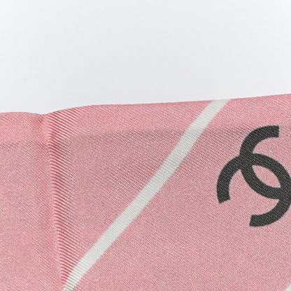 Chanel Silk Twill Slim Bandeau Scarf Pink Grey Light Pink 5 of 8