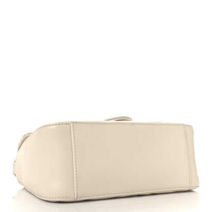 Gucci Calfskin Matelasse Mini GG Marmont Top Handle Shoulder Bag White 4 of 11