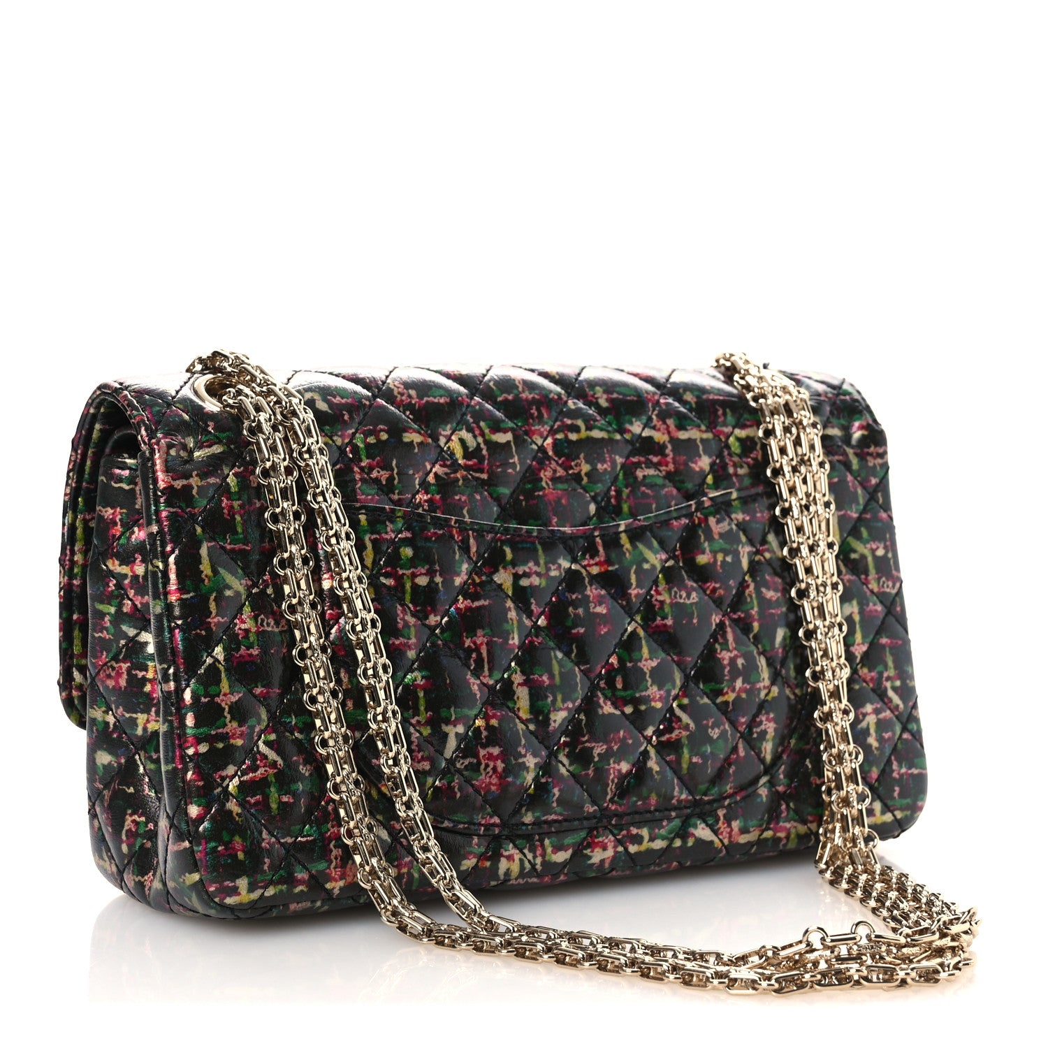 Chanel Tweed Printed Lambskin Quilted 2.55 Reissue 225 Flap Multicolor 3 of 13