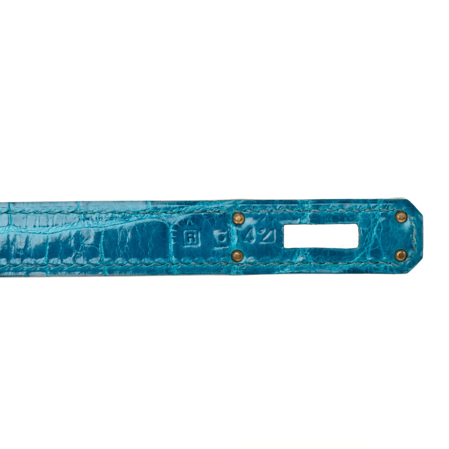 Shiny Niloticus Crocodile Kelly Cut Pochette Bleu Izmir