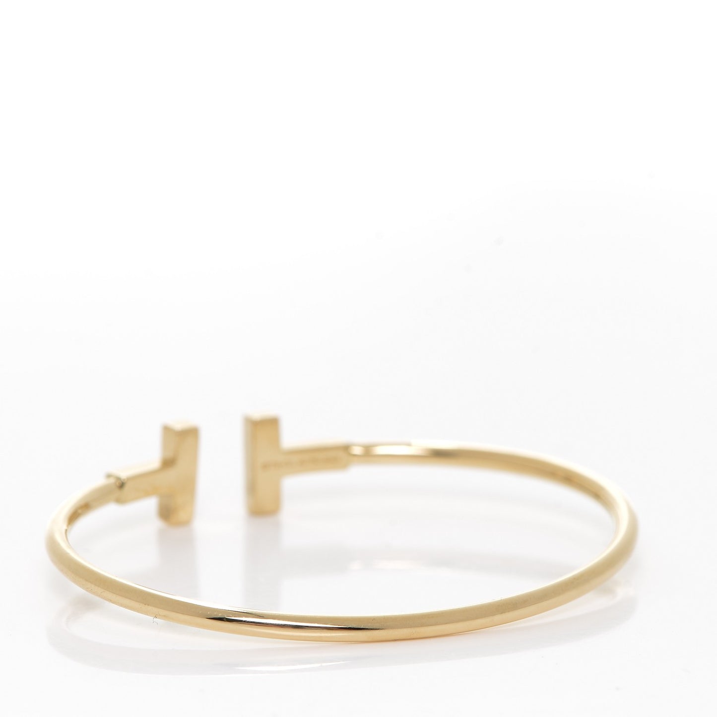 18K Yellow Gold Diamond T Wire Bracelet