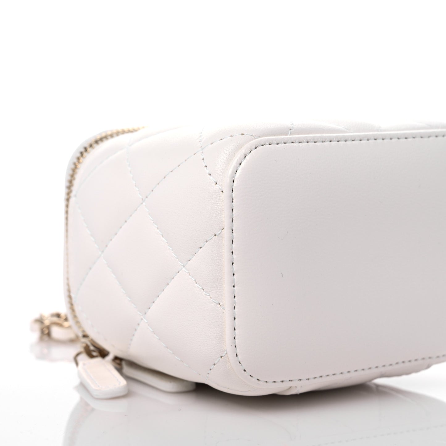 Lambskin Quilted My Chanel Lady Vanity Case With Chain White