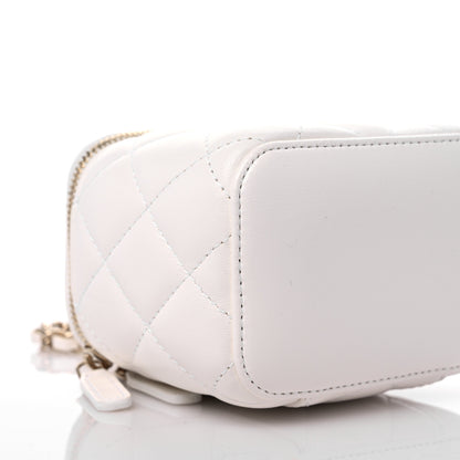 Chanel Lambskin Quilted My Chanel Lady Vanity Case With Chain White 8 of 10