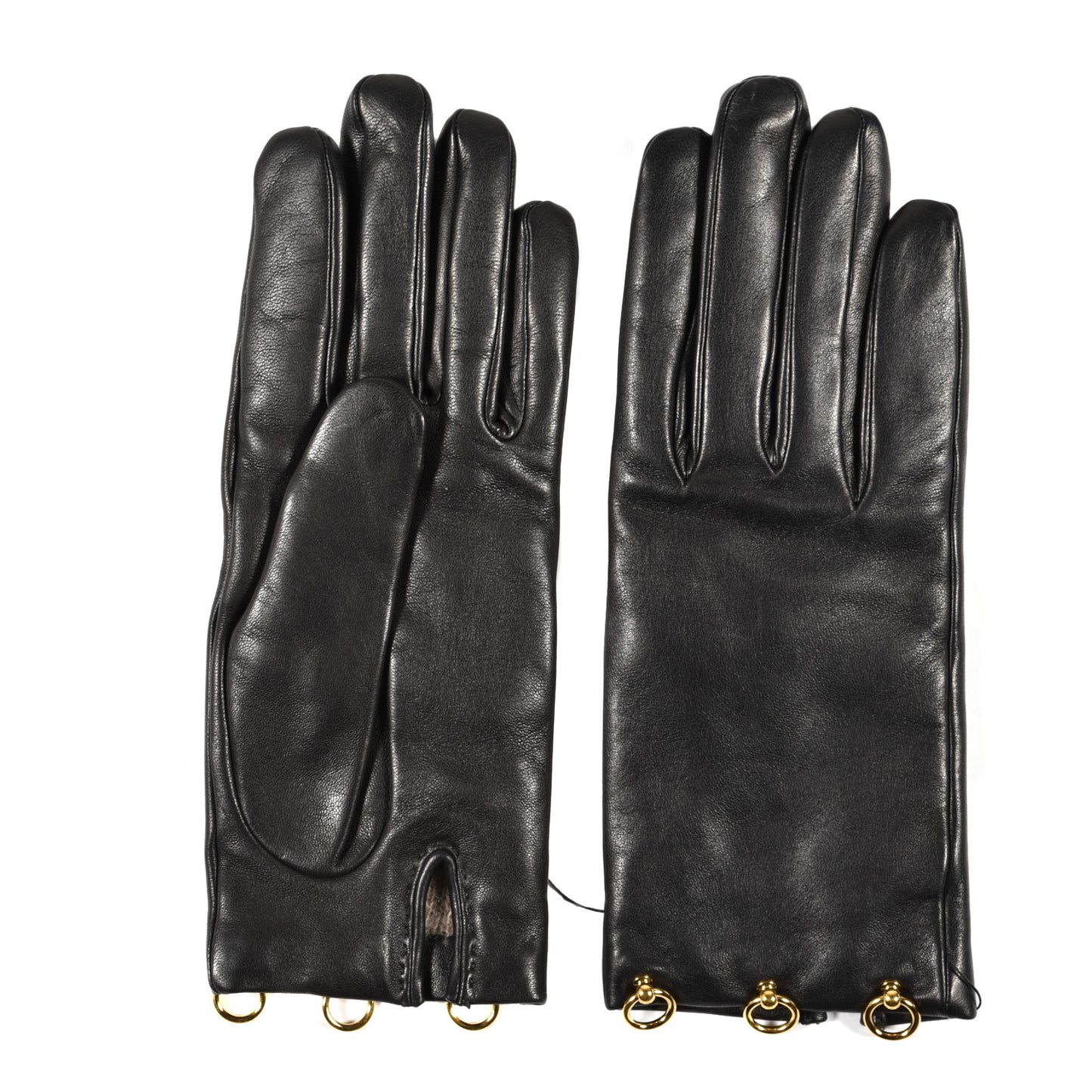 Lambskin Mini Dog Gloves 7 Black