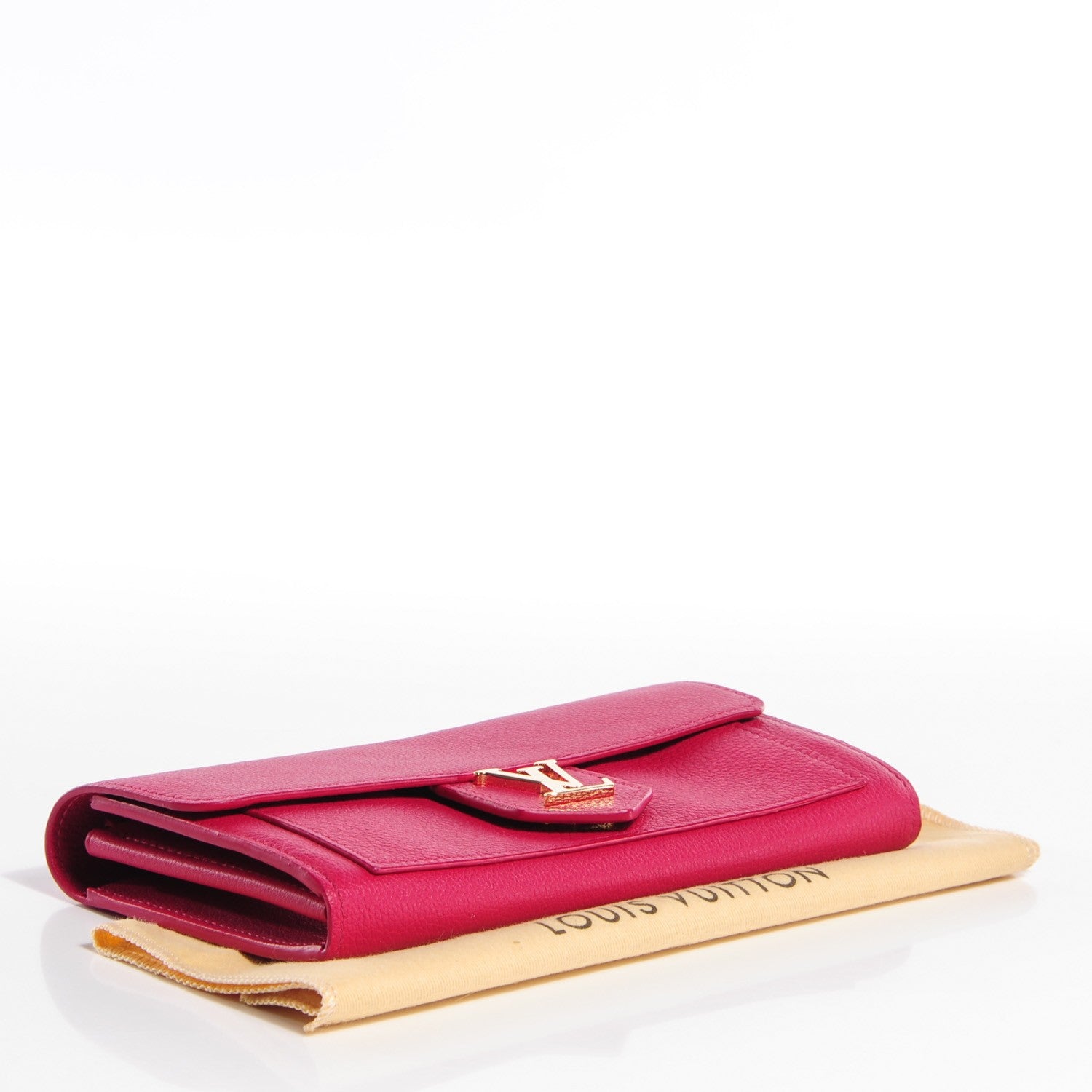 Louis Vuitton Calfskin Lockme Wallet Dahlia 4 of 8