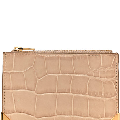 Alexander Wang Calfskin Crocodile Embossed Prisma Flat Pouch Almond Gold Hardware 7 of 10