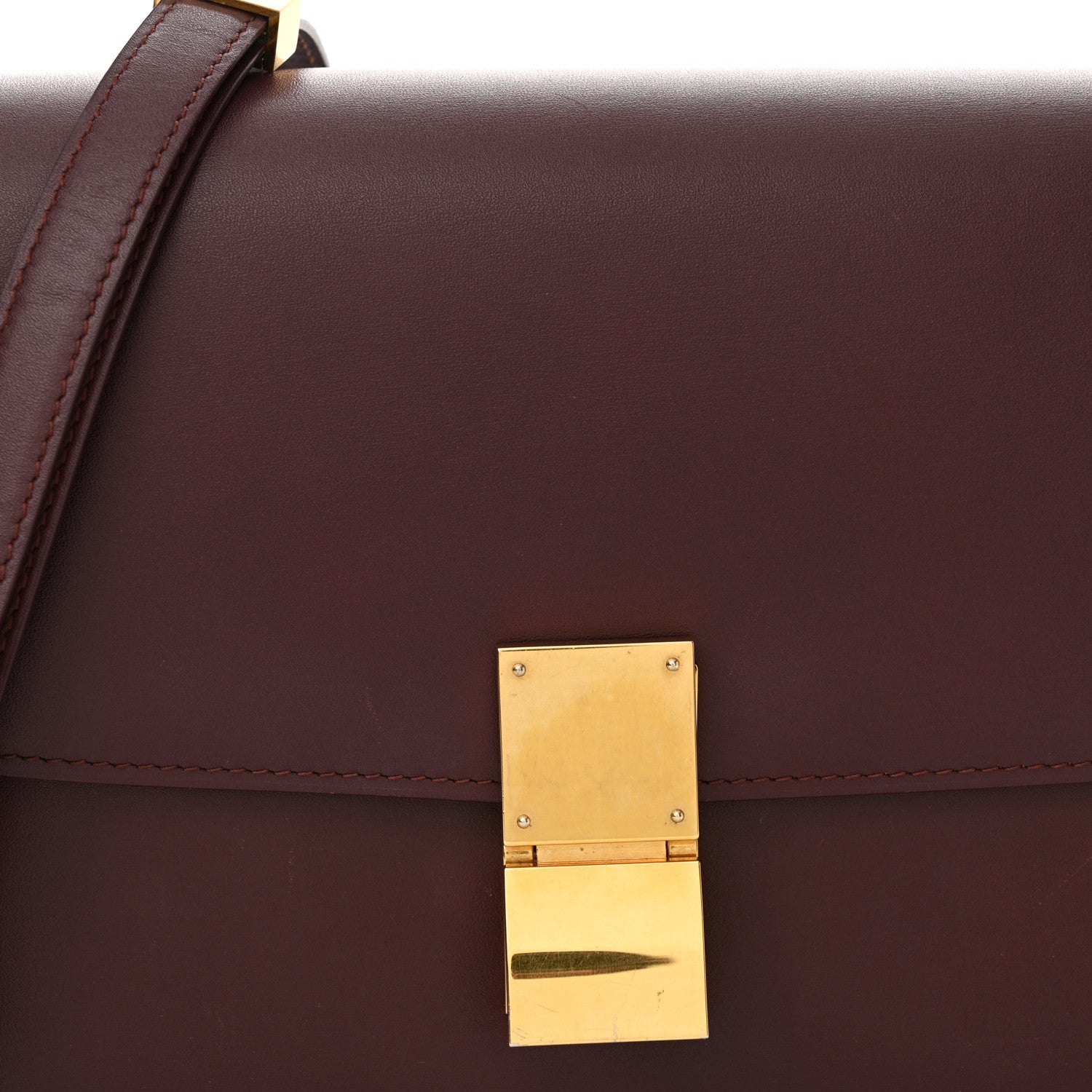 Celine Box Calfskin Medium Classic Box Flap Bag Burgundy 8 of 13