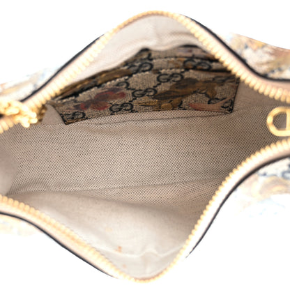 Gucci GG Supreme Monogram Water Flora Web Mini Ophidia Half Moon Hobo Beige Blue Multicolor 5 of 10