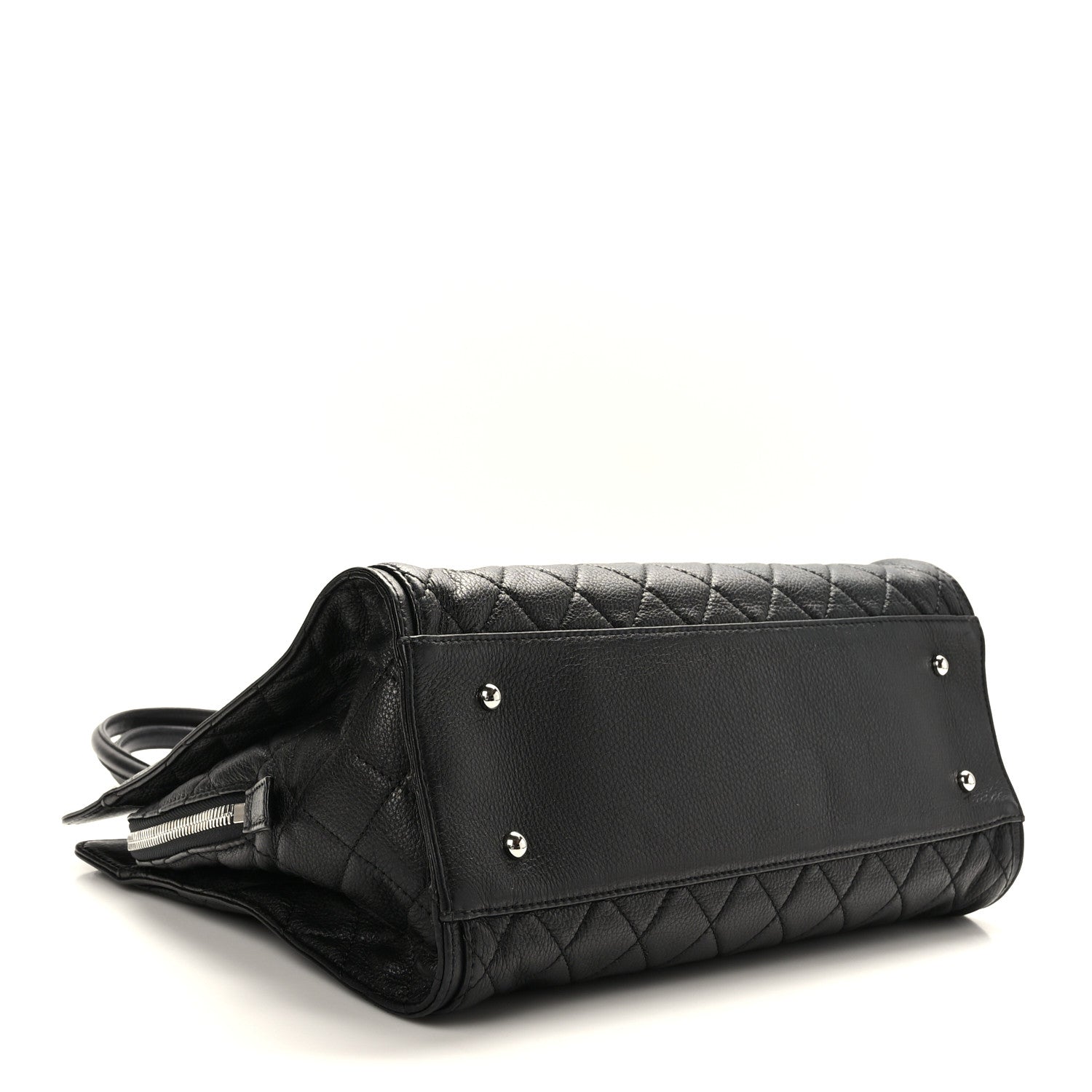 Chanel Calfskin Quilted Shopping Tote Black 4 of 11