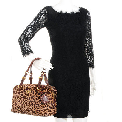 Prada Calf Hair Giraffe Print Tote Sabbia Moro 2 of 16