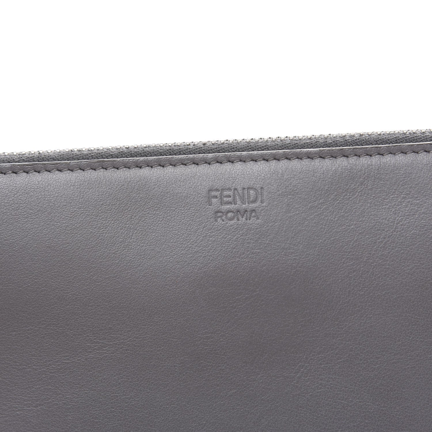 Fendi Calfskin Faces Pouch Grey 10 of 11