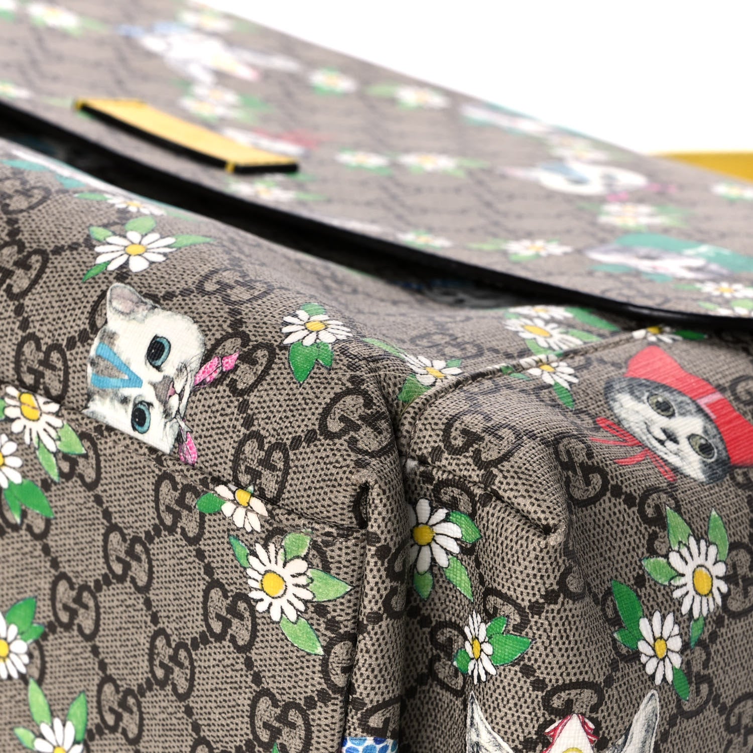 Gucci GG Supreme Monogram Love Pets Diaper Bag Yellow 13 of 15