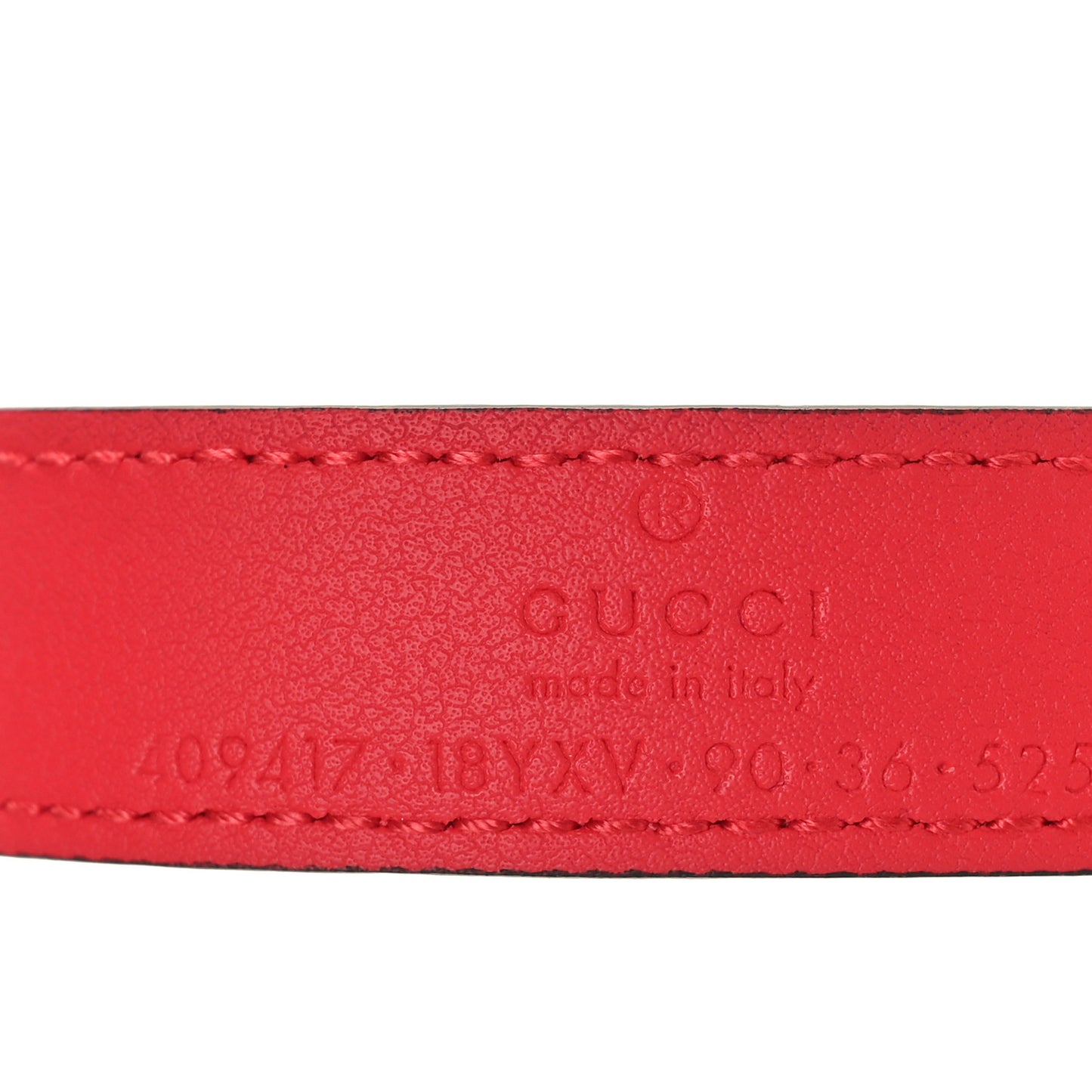 Azalea Calfskin Enamel Monochrome Double G 20mm Belt 90 36 Runway Coral